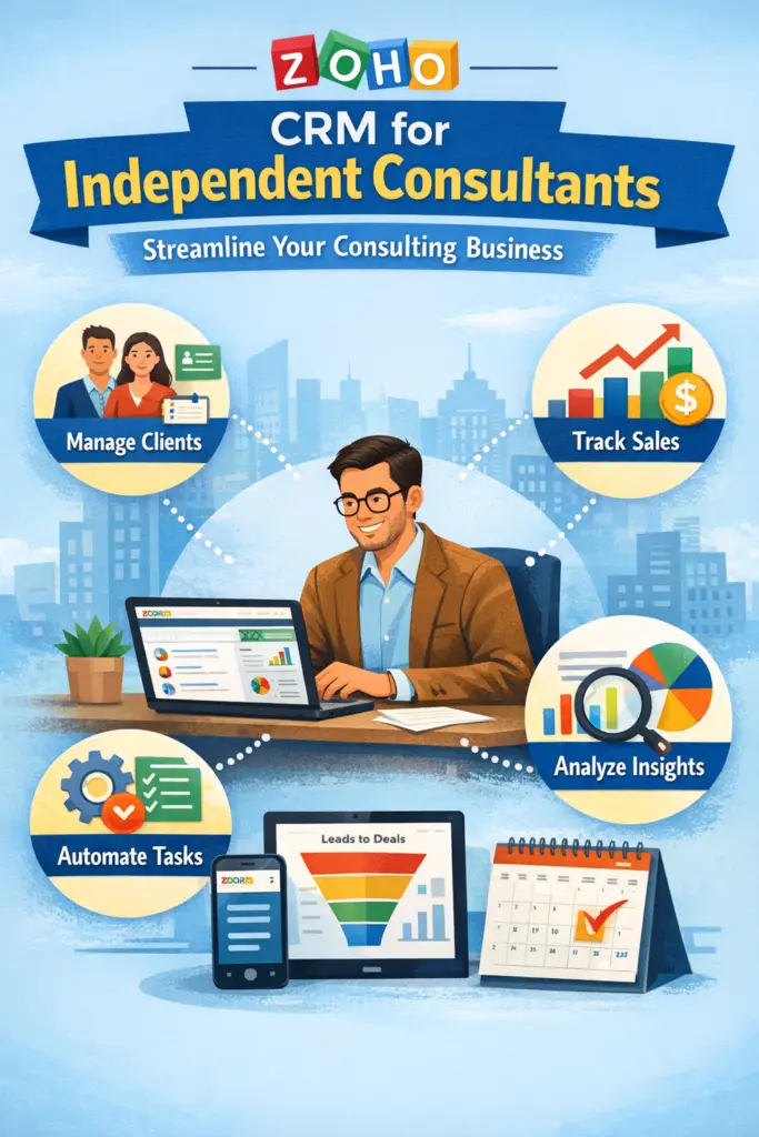 Zoho CRM for independent consultants managing leads and clients