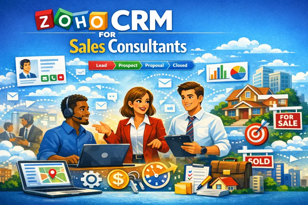 Zoho CRM for sales consultants managing deals and sales pipeline